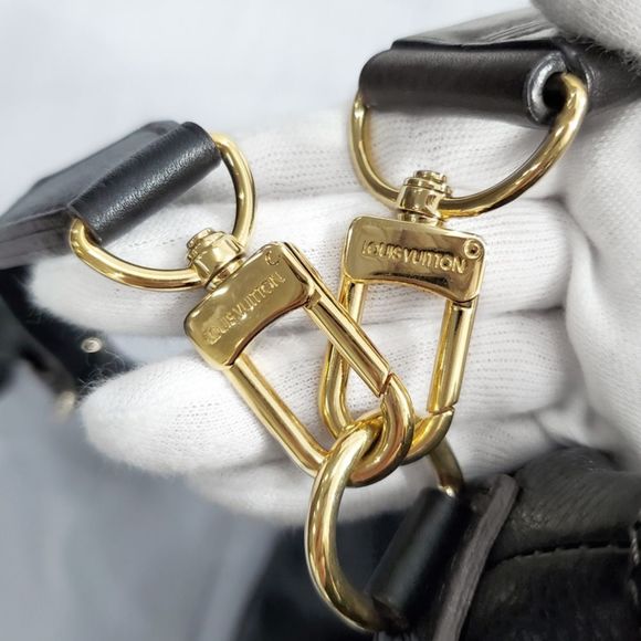 Louis Vuitton Selene MM Mahina Noir Black Tote Shoulder Bag - Picture 8 of 10